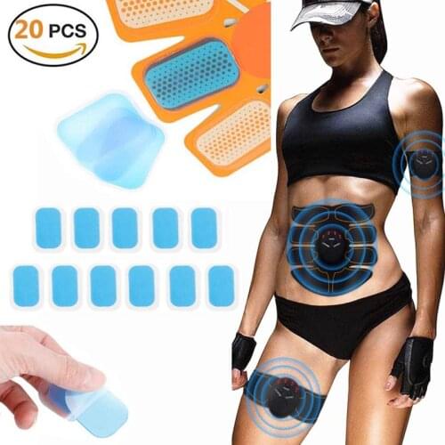 20 Pcs Hydrogel Sticker Stimulator Training Replacement Gel Sheet Pads AbS EMS Abdominal Muscle Stimulator Gel Trainer Accessory