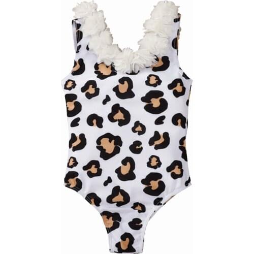 2021 Summer Toddler Kids Baby Girls Leopard Print One Piece Bathing Suit Bikini One-piece Swimwear Swimsuit Beachwear