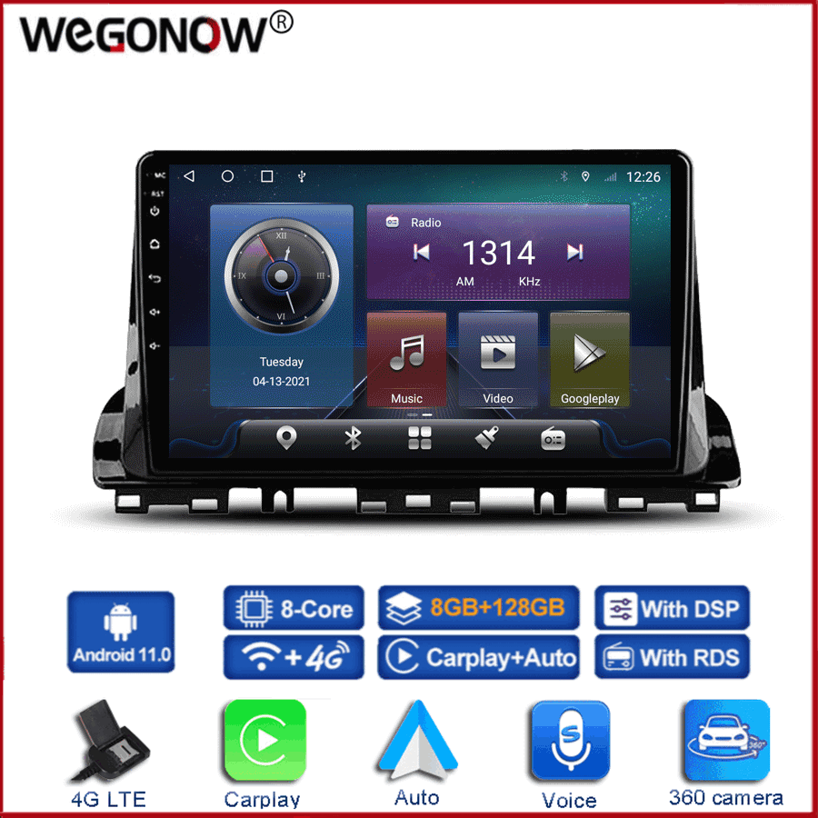 360 Panoramic Camera Carplay 6G+128G Android 10.0 Car DVD Player GPS WIFI Bluetooth RDS Radio For KIA CERATO K3 FORTE 2019 2020