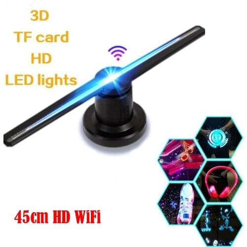 3D Fan-shaped Holographic Projector Advertising Display Hologram Fan Advertising Imaging Light 3D Display WiFi Remote Projector
