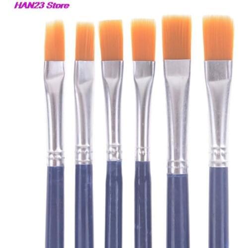 6Pcs Nylon Hair Watercolor Acrylic Oil Paint Brush Set Different Shape Paint Brush For Drawing Painting Art Supplies