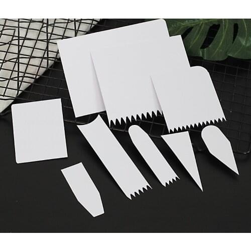 7pcs Cake Cream Scraper Scraping Scratch Sawtooth Plastic Tooth DIY Baking Dessert Cake Mold Kitchen Tools