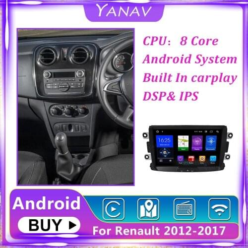 Android Car Radio Tape Recorde For Renault Logan Dokker Duster 2012-2017 GPS Navigation Multimedia MP3 Player Carplay Head Unit