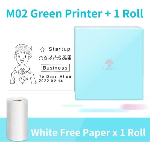 Thermal Mini Printer Phomemo M02 Sticky Machine DIY Photo Printers Portable Phone APP Wireless Print with No Ink Paper Roll