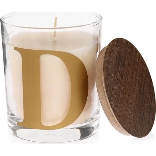 D Letter Transparent Cup Scented Candle With Wooden Lid Gelatinous candles and scents свечи и ароматы velas y aromas