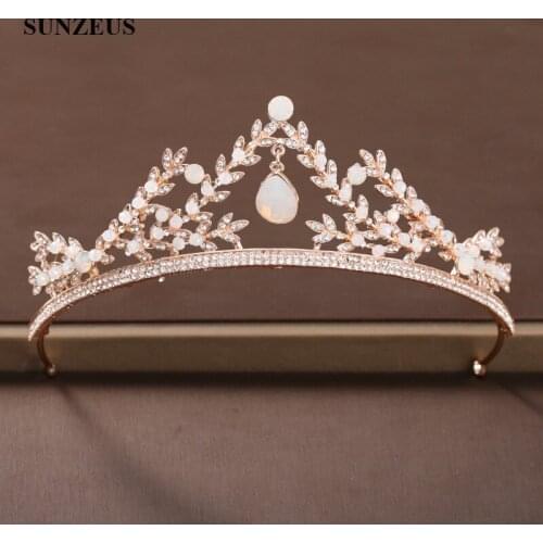 Elegant Tairas Women Hair Jewelry Rose Gold Metal Crown Leaves Shape Special Occasion Bridal Headwear Accessories HD38