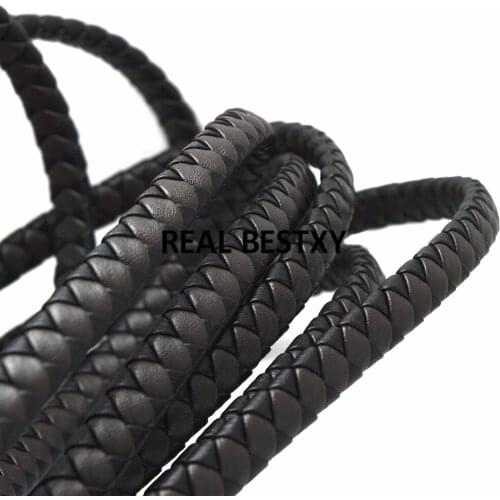 2m/lot approx12*7mm wide Leather Cord For DIY Men Bracelet Jewelry Making Flat Braid Cord Accessories Findings Handmade Gift