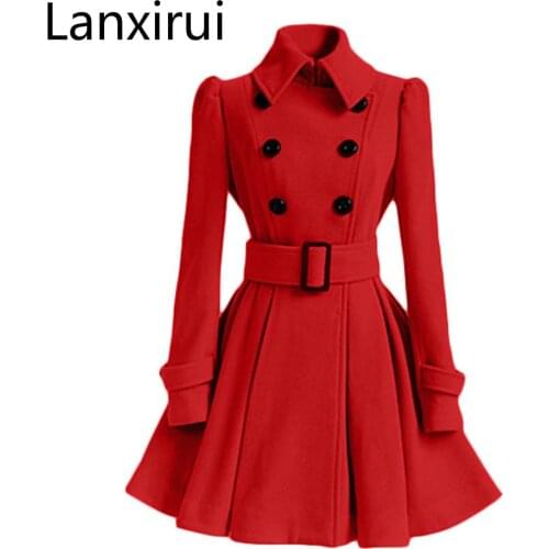 Женские двубортные тренчи Lanxirui China At AliExpress