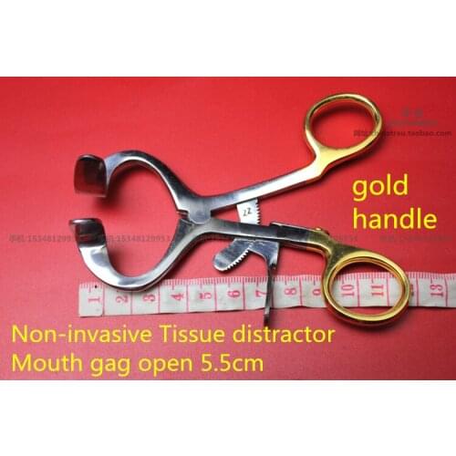 Medical orthopedic instrument gold handle adjustable mouth gag Non-invasive skin tissue retractor Animal VET Distraction forcep