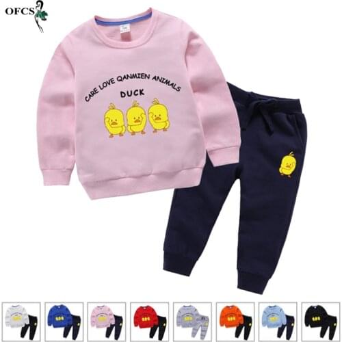 Fashion Childrens Suits Spring Wear Boys & Girls Long Sleeved Tops + Pants (Trousers) Kids 2Pcs Suits Toddler Sport Sets 2-12 T
