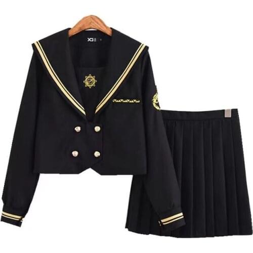 Musketeers Bad Girl Jk Uniform Japanese School Uniform Cosplay Long Sleeved Sailor Suit Student College Clothes Tops Skirt Socks