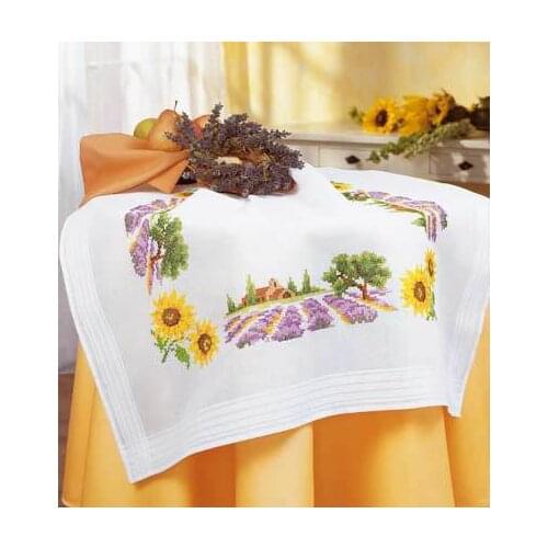 3TH Top Quality lovely counted cross stitch kit lavendar sunflower home house table cloth tablecloth placemat
