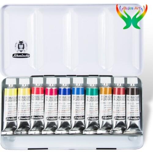 12/18colors × 5 ml German schmincke master tubular iron box watercolor pigment set portable pigment painting professional color