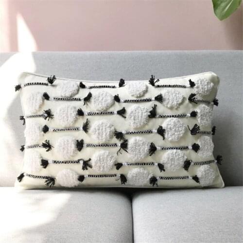 Handmade Tie Rope Tufting Pillow Cushion Cover Cojines Decorativos Para Sofa Decorative Pillows Christmas Decorations For Home