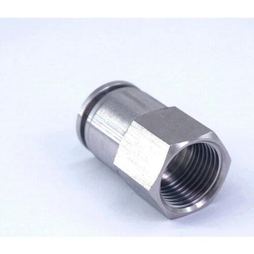Pneumatic 304 Stainless Steel Straight Push in Connector Tube OD 12mm*3/8"BSP Female Quick Fitting Metal