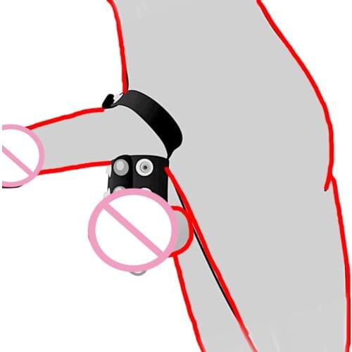 Divided Scrotum Ball Stretcher Separator, Chastity Cage,Leather Erection Enhancing T-style Testicle Divider,Sex Toys For Men