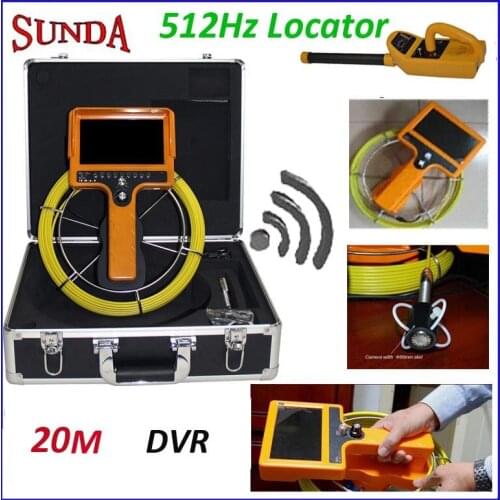 512Hz sonda hand held pipe inspection camera with DVR video recording 7"LCD monitor 23mm camera head waterproof camera