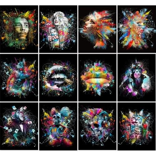 Self-adhesive Wall Stickers Graffiti Art Celebrity Colourful Figure Posters and Prints Wall Art for Living Room Home Decoration