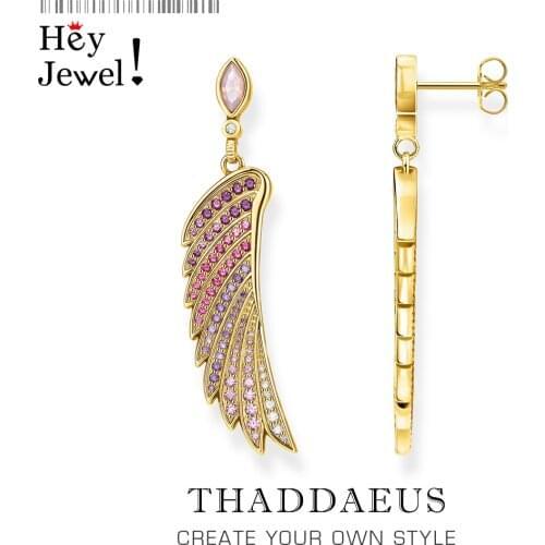 Earrings Gold-coloured Hummingbird Wing Exquisite Jewelry For Women,2020 New Individual Statements Gift In Sterling Silver 925