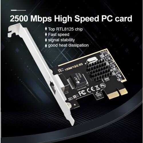 PCIe PCI Express Network Lan Card 100/1000M 2.5G Gigabit Game Network adapter RJ45 RTL8152 Chipset 802.11n For Destop