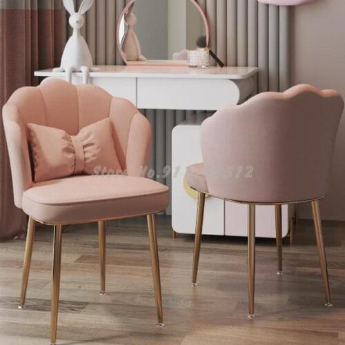 Nordic chair backrest bedroom desk home ins wind light luxury nail stool makeup net red dressing table dining chair