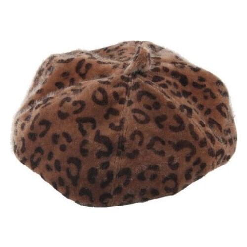 Fashion Leopard Baby Hat for Girls Autumn Winter Baby Girl Hat Toddler Vintage Print Kids Beret Cap Baby Accessories 1 PC