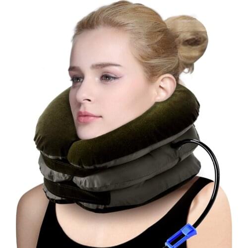 Cervical Neck Traction Cushion Device Instant Pain Relief Chronic Neck & Shoulder Pain Brace Support Stretcher Inflatable Pillow