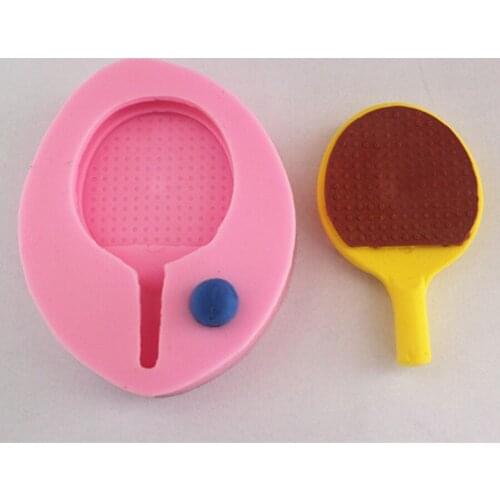 Silicone mold Mini Table tennis racket shape fondant cake chocolate mould baking mold Clay craft mold DIY decoration tools