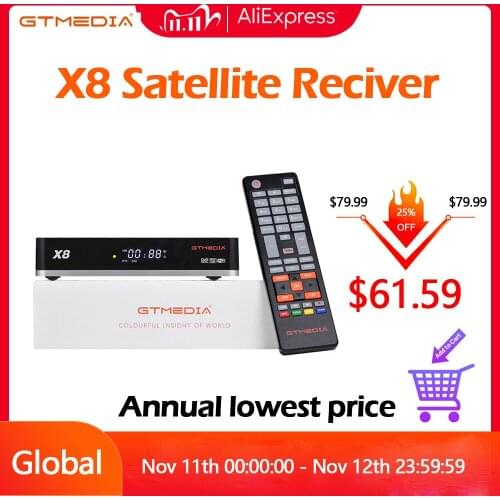 👍👍👍2020 New GTmedia X8 Satellite TV Receiver DVB-S2X 2.4G WIFI Support Europe spain ccam Satellite Decoder PK V8 NOVA V8 UHD