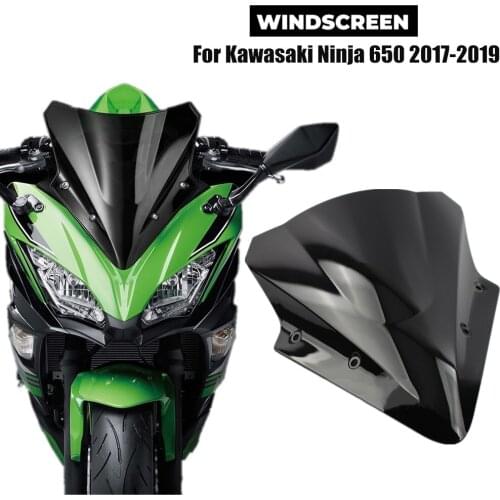 For Kawasaki Ninja 650 Windshield Windscreen Wind Deflectors ER6F Ninja650 Motorcycle Accessories 2017 2018 2019 Black Clear