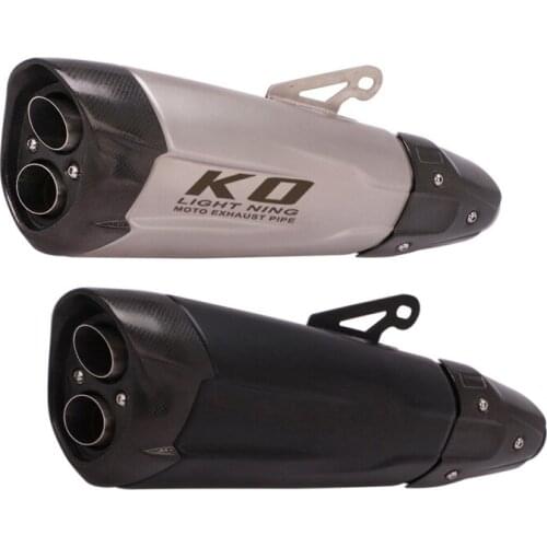 Dual-outlet 38-51 mm Motorcycle Exhaust Pipe No DB Killer Escape Carbon Fiber Heat Guard for S1000RR TMAX 530 F850GS Duke 690