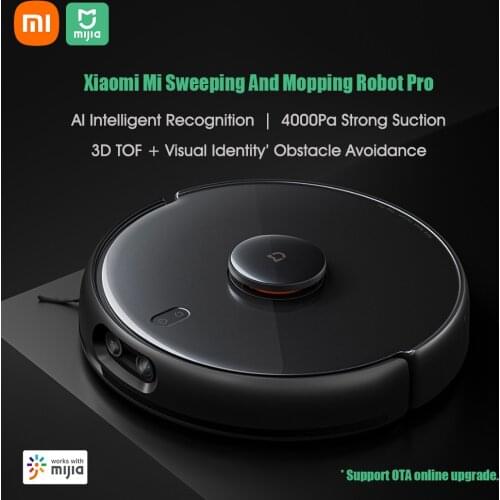 Xiaomi MI Sweeping And Mopping Robot Pro Vacuum Cleaner AI Intelligent Recognition 3D Obstacle Avoidance Smart Cleaning Robot
