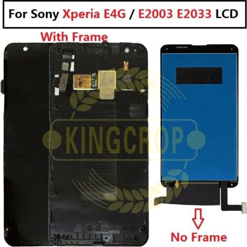 No Dead Pixels LCD Display For SONY Xperia E4G E2003 E2033 Touch Screen Digitizer Sensor Assembly Parts with frame Free Tools