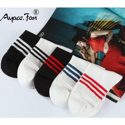 10pieces = 5 pairs Warm Cotton Women Crew Socks Autumn New Cute Colors Striped Funny Socks Japanese Girls Socks Calcetines Mujer