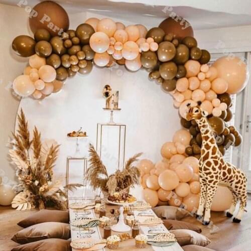 124pcs Latex Coffee DIY Balloons Garland Arch Blush Brown Globos Birthday Wedding Baby Shower Anniversary Party Decorations