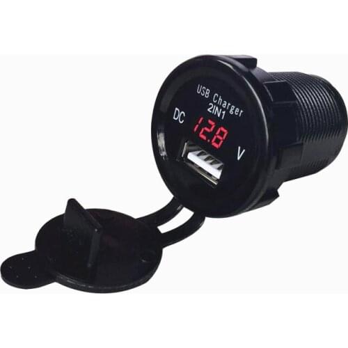 12V USB Car Cigarette Lighter Charger LED Digital Voltmeter