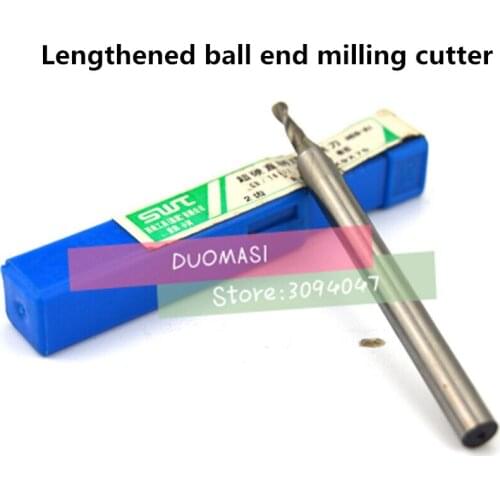 2PCS lengthening R4.5*10*19*95 high speed steel ball end milling cutter, straight shank white steel cutter, R milling cutter