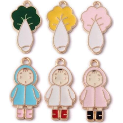 23-26MM 60Pcs Mix Colors KC Gold Color Alloy Pendants Jewelry Charms