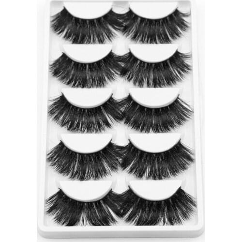 5 Pairs 100% Mink Natural Thick False Fake Eyelashes Eye Lashes Makeup Extension NEW Tools K02