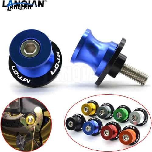 6MM For YAMAHA MT07 MT-07 MT 07 Arm Stand Screws CNC Aluminum Motorcycle Accessories Swingarm Spools Slider 6mm Swing