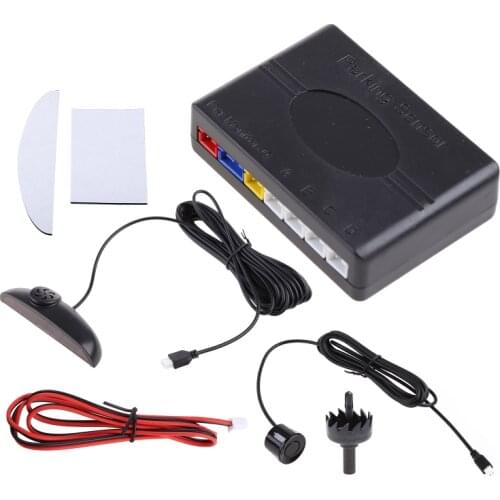 Car Backup Sensor Vehicle Radar-Reversing Parking System with 4 Sensors Buzzing Alert Sound Warning LED Display View