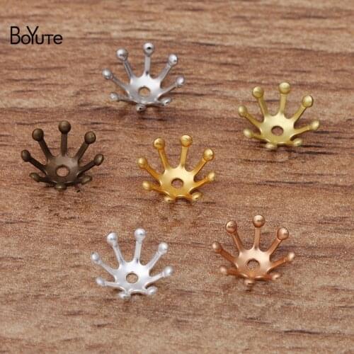 BoYuTe (100 Pieces/Lot) 10MM Metal Brass Flower Stamen Bead Caps Accessories Diy Jewelry Findings Wholesale