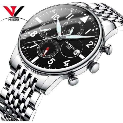 NIBOSI Mens Watches Top Brand Luxury Waterproof Casual Fashion Luxury Business Men Watch 2019 New Male Clock Relogio Masculion