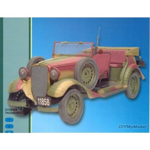 DIYMyModeI Italian Fiat 508 lazik jeep DIY Handcraft Paper Model KIT Handmade Toy Puzzles Gift Movie props