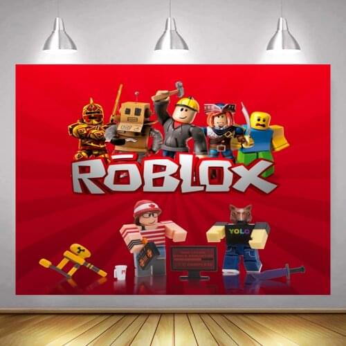 Roblox Happy Birthday Backdrops For Photography Kids Boys Girls Game Theme Party Background Cloth DIY Room Decoration Poster