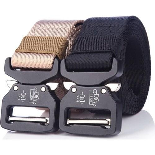 Classic Mens Tactical Belt Quick Release Zinc Alloy Buckle Military Nylon Outdoor Multifunctional Training Waist Strap 3.8cm