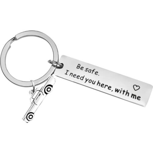 Car Key Chain Keychains Be Safe Keyrings Stainless Steel Metal Zinc Alloy for Car Women Men Gift Galvanized Alloy