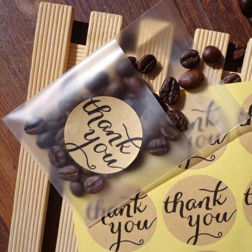102pcs Round Kraft Thank you Scrapbooking Paper Labels Seal Sticker, DIY Self-Adhesive Gift Sticker Dia.3.8cm