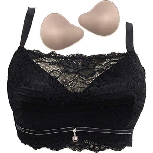 Lace Pocket Bra Breathable Sexy Bra with Cotton Enhancer for Silicone Breast Forms Crossdresser Mastectomy Ajusen