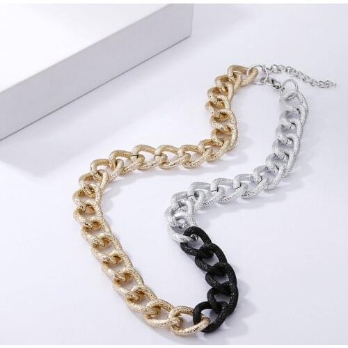 Punk Exaggerated Choker Necklace Women Hip-hop Gothic Punk Thick Link Chain Necklaces For Women Jewelry Gifts